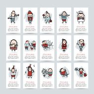 Funny people collection business cards for your design N2