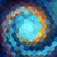 abstract background consisting of blue orange hexagons