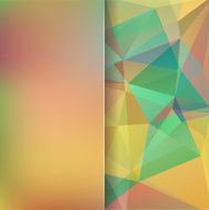 abstract background consisting of yellow green triangles and matt glass