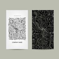 Vintage business cards floral design N2