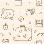 Hand drawn travel pattern N2