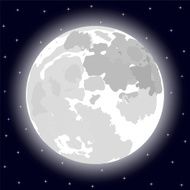 moon in the night sky with stars