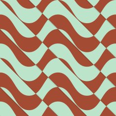 Retro 3D brown and green waves