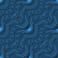 Retro 3D blue waves and rays