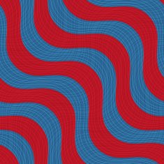 Retro 3D blue red waves with texture