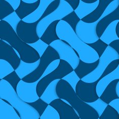 Retro 3D blue overlaying waves