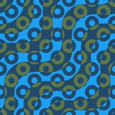 Retro 3D blue green waves and donates