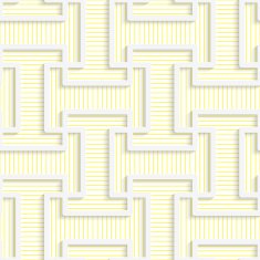 White 3D with colors T rounded shapes yellow