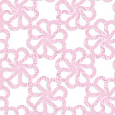 White 3D with colors pink flowers