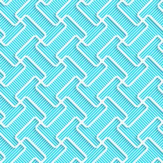White 3D with colors diagonal T rounded shapes blue