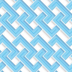 White 3D with colors blue striped brackets