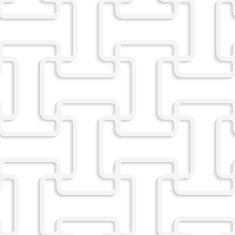 White 3D rounded T shapes