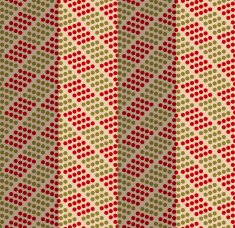 Retro fold green and red dotted chevron