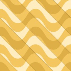 Retro 3D yellow waves diagonally cut