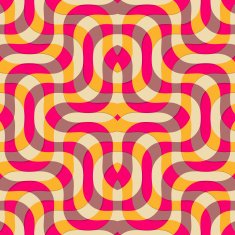Retro 3D yellow magenta and brown overlapping waves