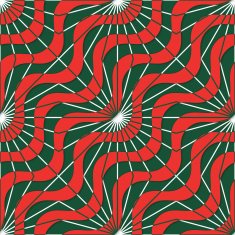 Retro 3D red green waves and rays