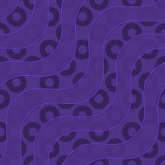Retro 3D purple waves and donates
