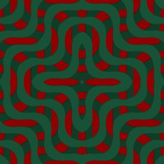 Retro 3D green and red overlapping waves