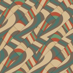 Retro 3D diagonal stripes crossing with waves under