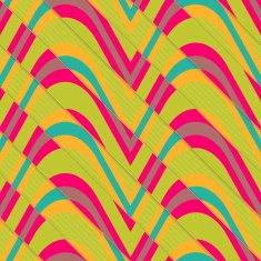 Retro 3D bulging waves diagonally cut