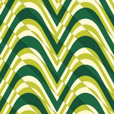 Retro 3D bulging light green waves diagonally cut