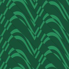 Retro 3D bulging green waves diagonally cut