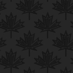 Black textured plastic maple leaves countered with inside