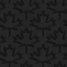 Black textured plastic maple leaves countered