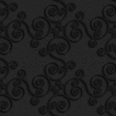 Black textured plastic diagonal spiral flourish