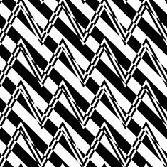 Black and white alternating zigzag with diagonal cut