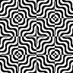 Black and white alternating wavy squares