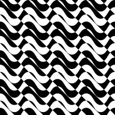 Black and white alternating waves with diagonal cut