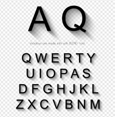 Classi Style Font with soft Shadow Isolated Letters N2