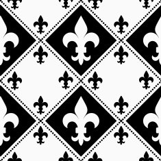 Black and white alternating Fleur-de-lis with small
