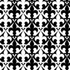 Black and white alternating Fleur-de-lis