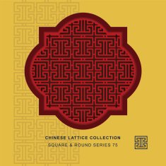 Chinese window tracery square round frame 75 spiral