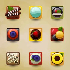 Set of stylized icons desserts