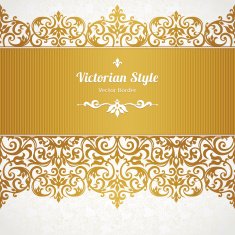 Vector ornate seamless border in Victorian style N4