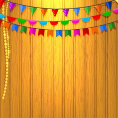 Festive flags and pearl on a wooden background Vector N2