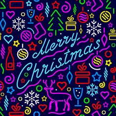 Christmas and New Year's seamless pattern N24