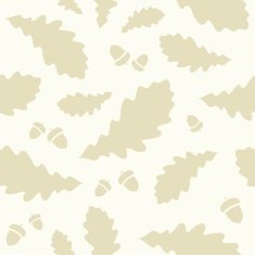 Vector background with leaves of oak and acorns seamless pattern