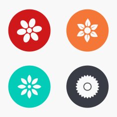 Vector modern flower colorful icons set