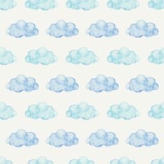 Clouds seamless pattern in watercolor N2
