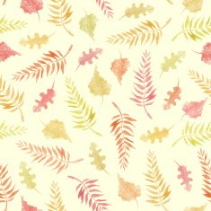 Fall leafs seamless pattern in watercolor N3