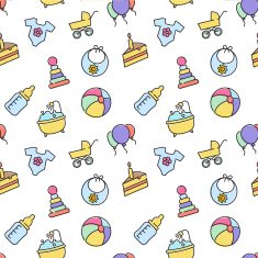 Vector baby seamless pattern for web design or print N3