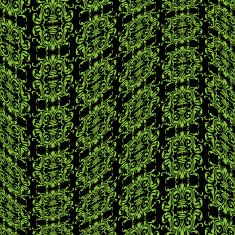 warped damask pattern green black