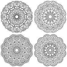 Set of ethnic round ornaments Mandala