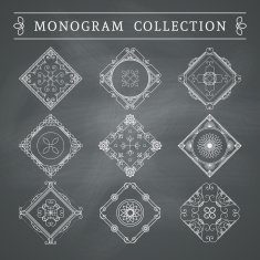 Vector vintage monogram set N4