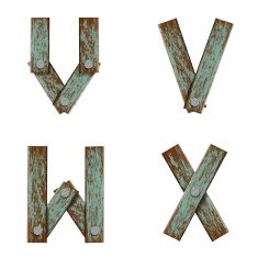Set of letters from boards with nails N5
