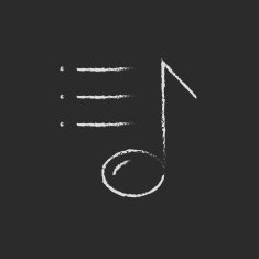 Musical note icon drawn in chalk N2